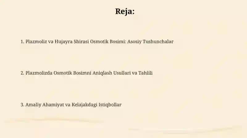 Plazmoliz uslida hujayra shirasining osmotik bosimini aniqlash 2