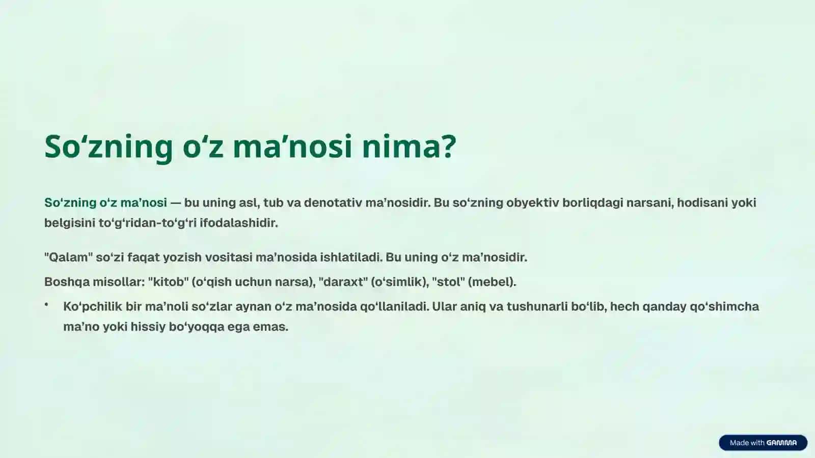 So‘zning o‘z va ko‘chma ma’nolari 2