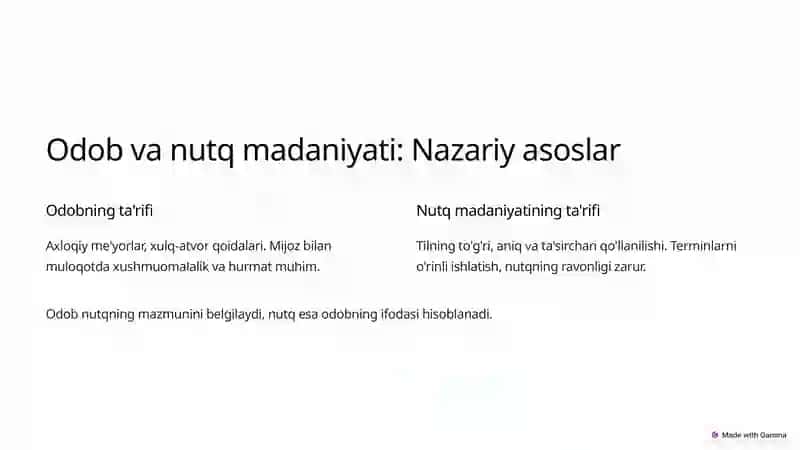 Mutaxassisning odobi va nutqi 2