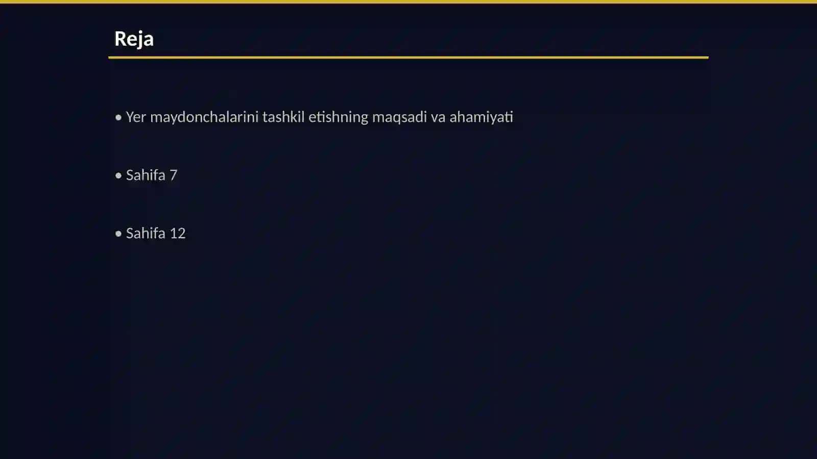 Yer maydonchalarini tashkil qilish va ularning mazmuni 2