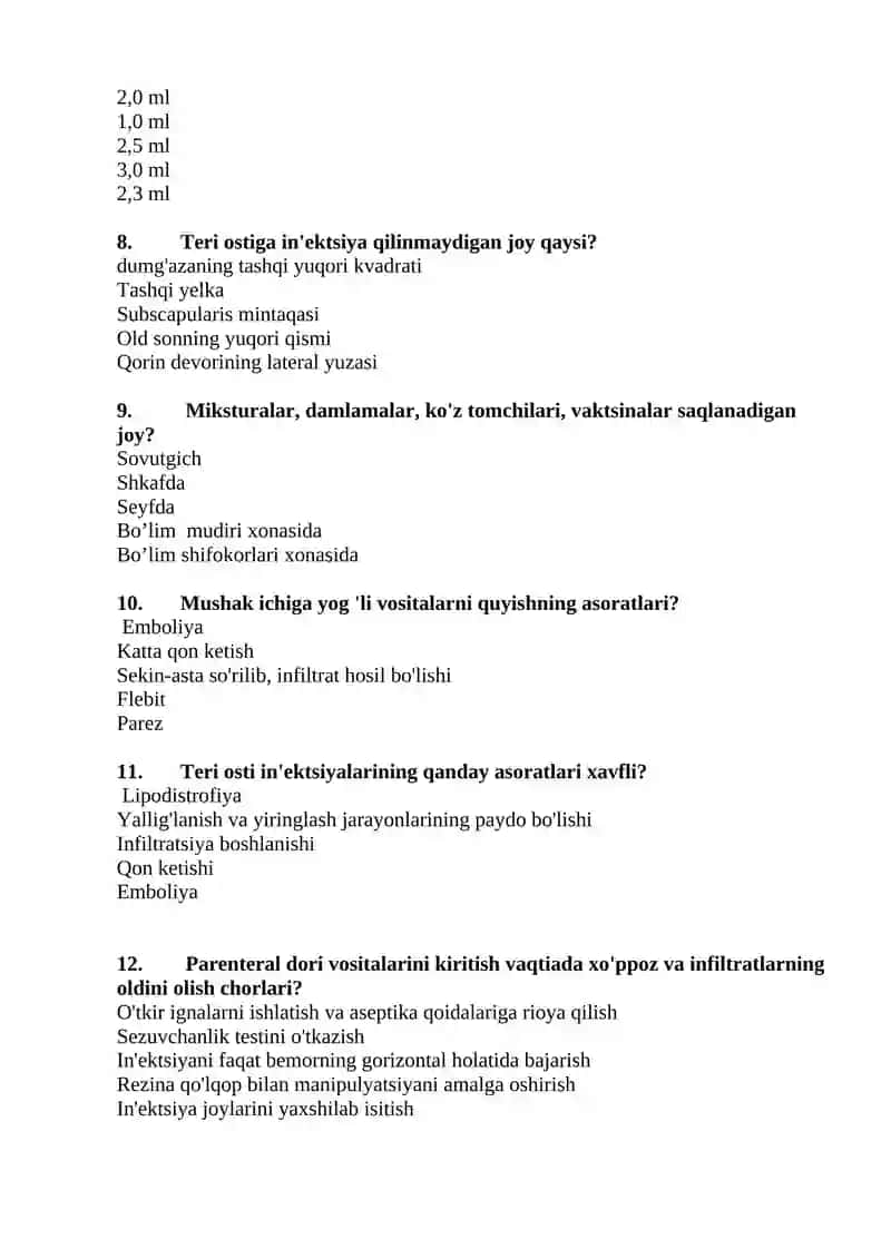 Dori vositalarini katta hajmda tomchi usulida parenteral 2