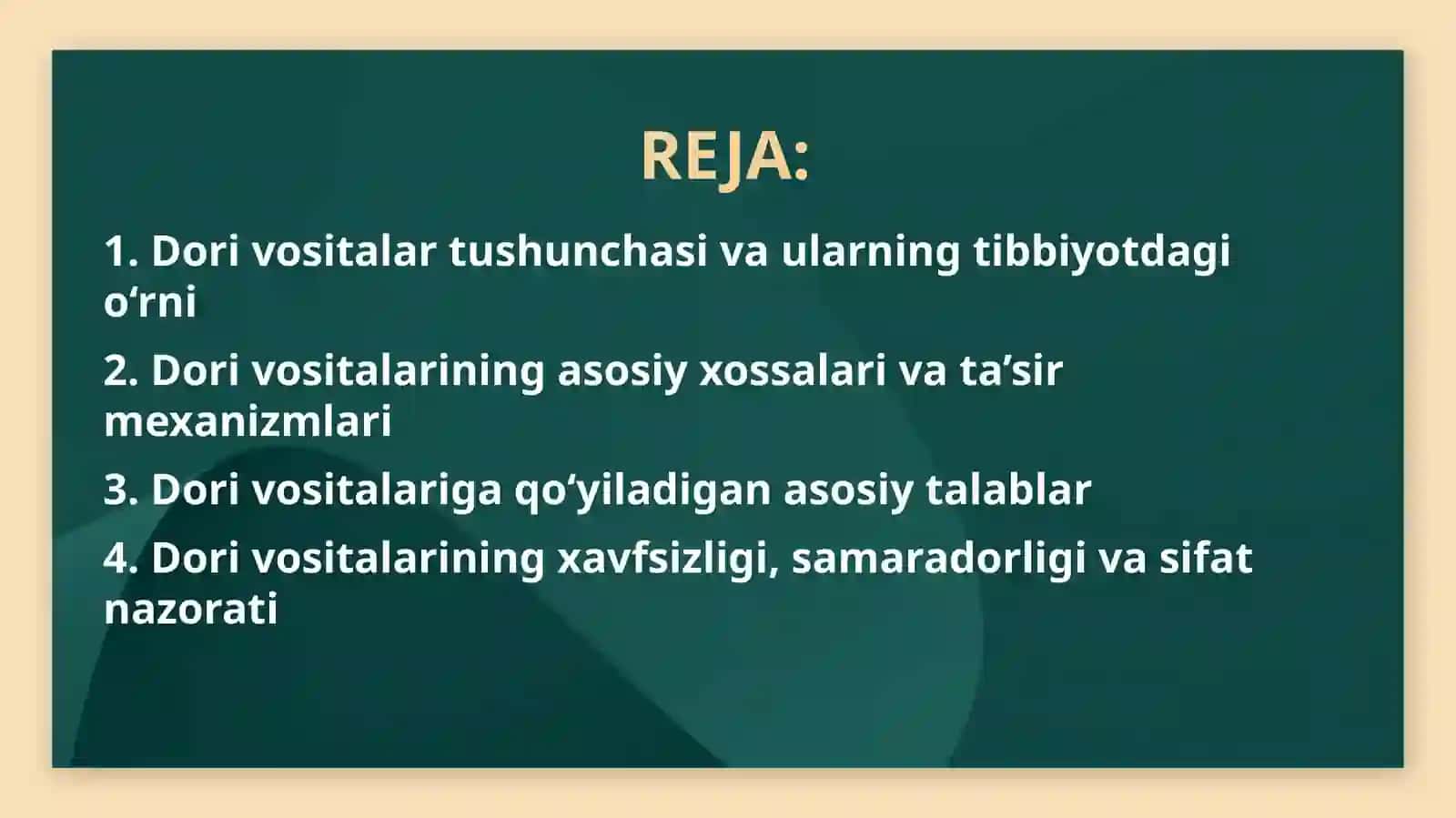 Dorivositalar va ularga qo‘yiladigan talablar 2
