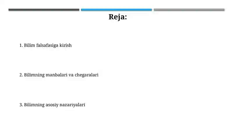 Bilish Falsafasi (Gnoseologiya) 2