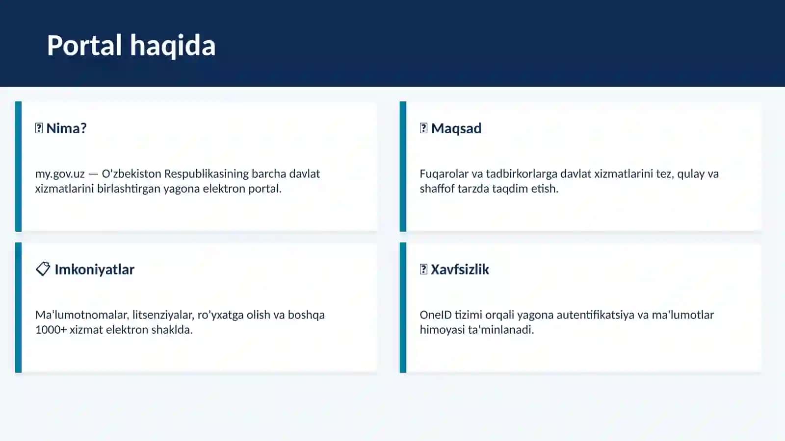 Davlat xizmatlari yagona portali my.gov 2