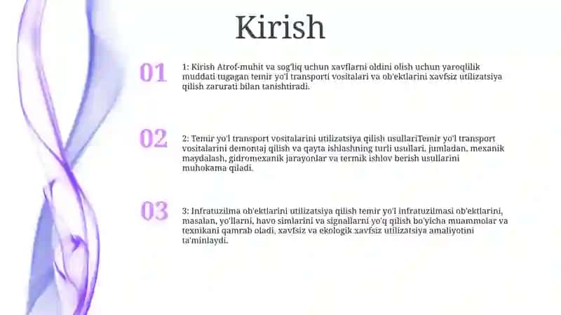 Temir YoʻL Transporti Vositalari Va ObʼEktlarini Zararsizlantirish 2