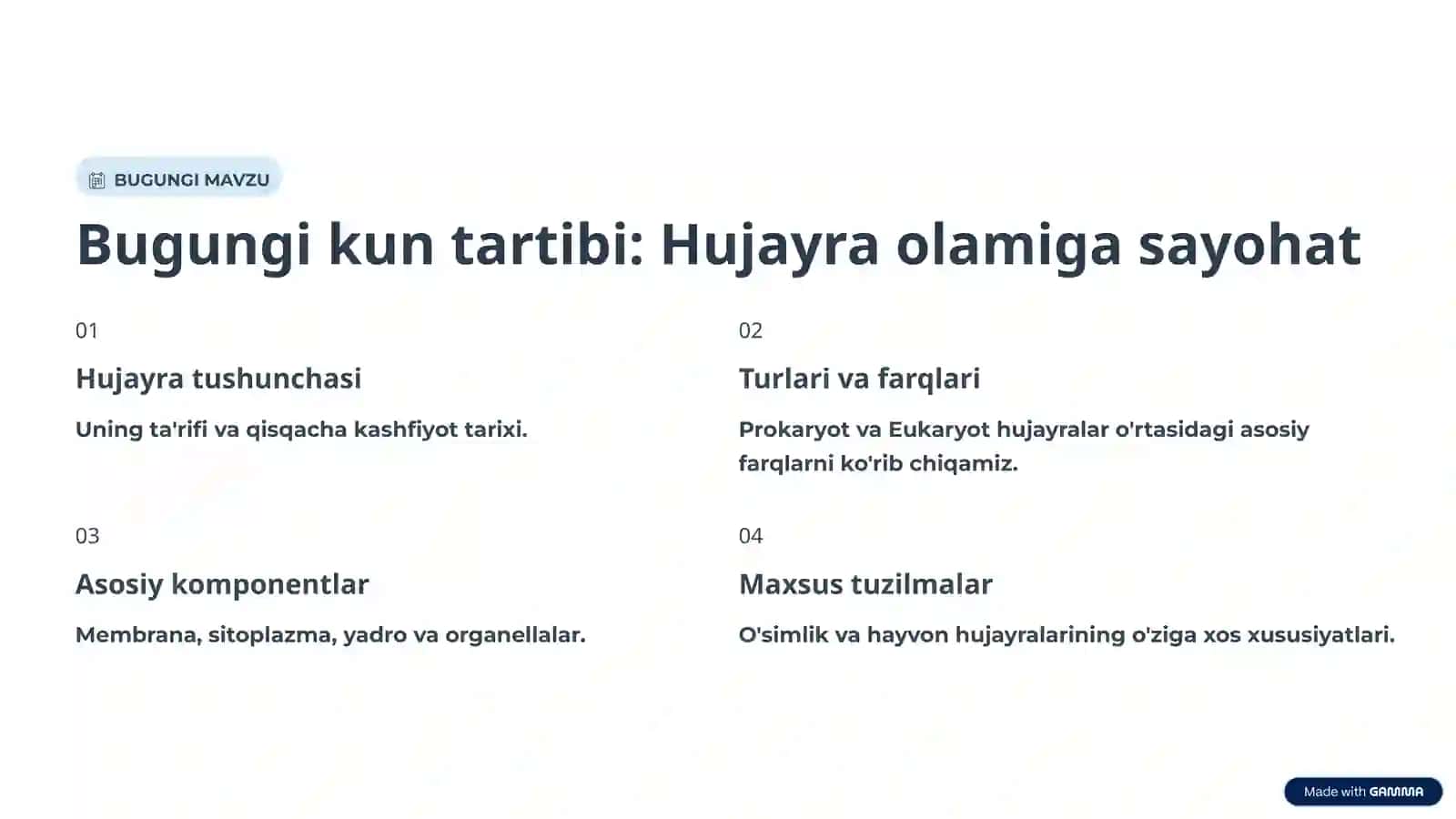 Hujayra tuzilishi: Hayotning asosiy birligi 2