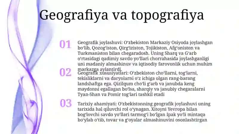 OʻZbekistonning Tarixiy Geografik Joylashuvining OʻZiga Xos Jihatlari 2