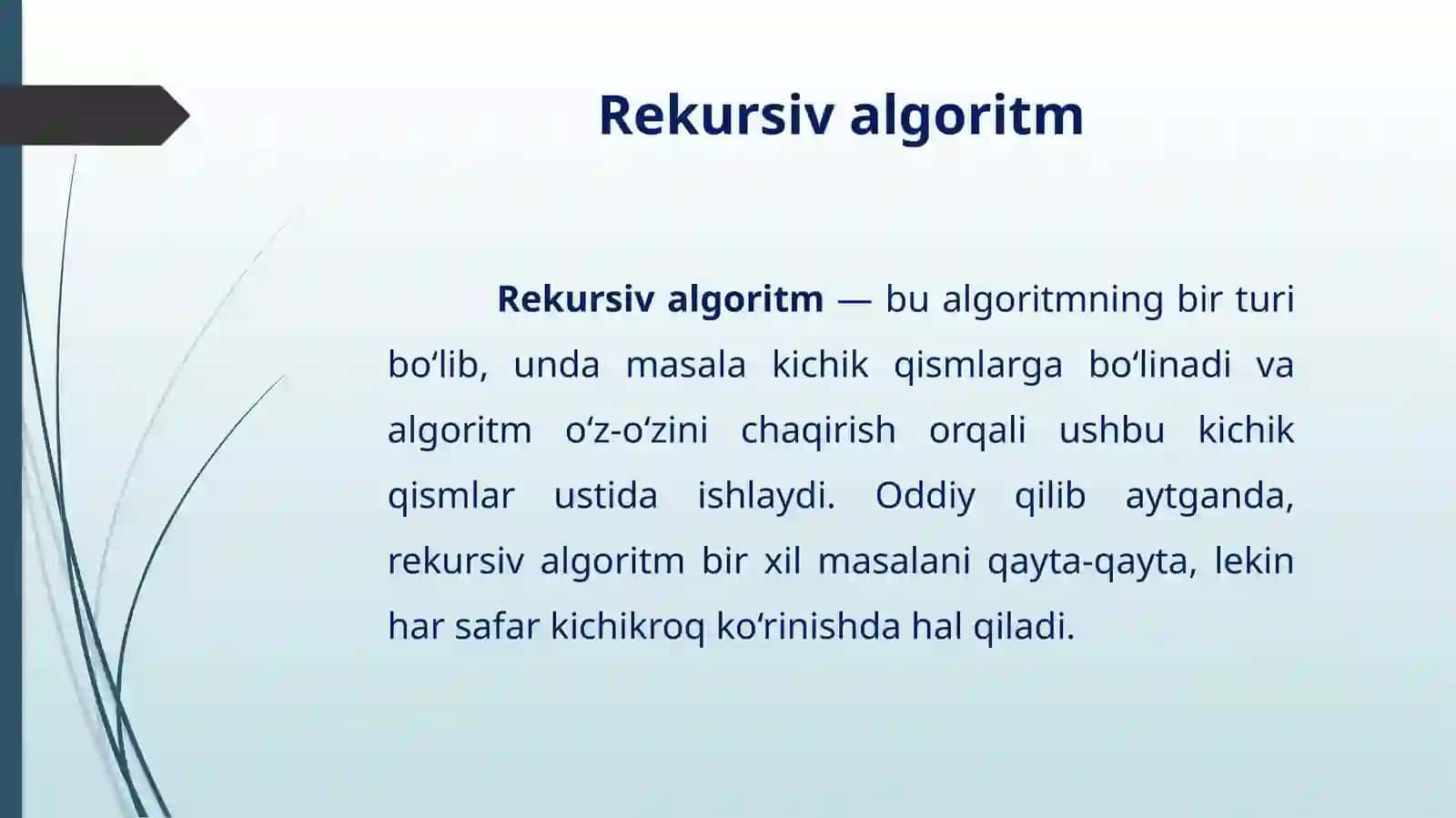 Rekursiv algoritmlar 2