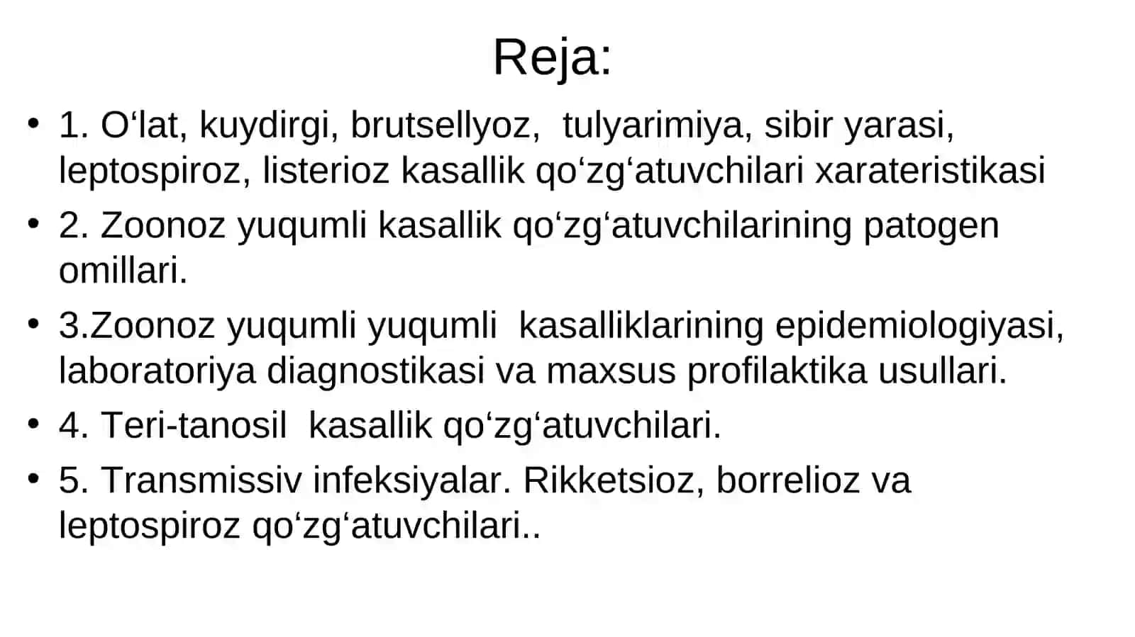 Zoonoz yuqumli kasallik qo‘zg‘atuvchi bateriyalar xarakteristikasi 2