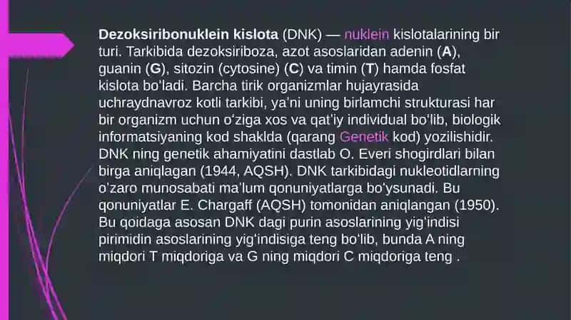 DNK reduplikatsiyasi, transkripsiya va translyatsiya hodisalari 2