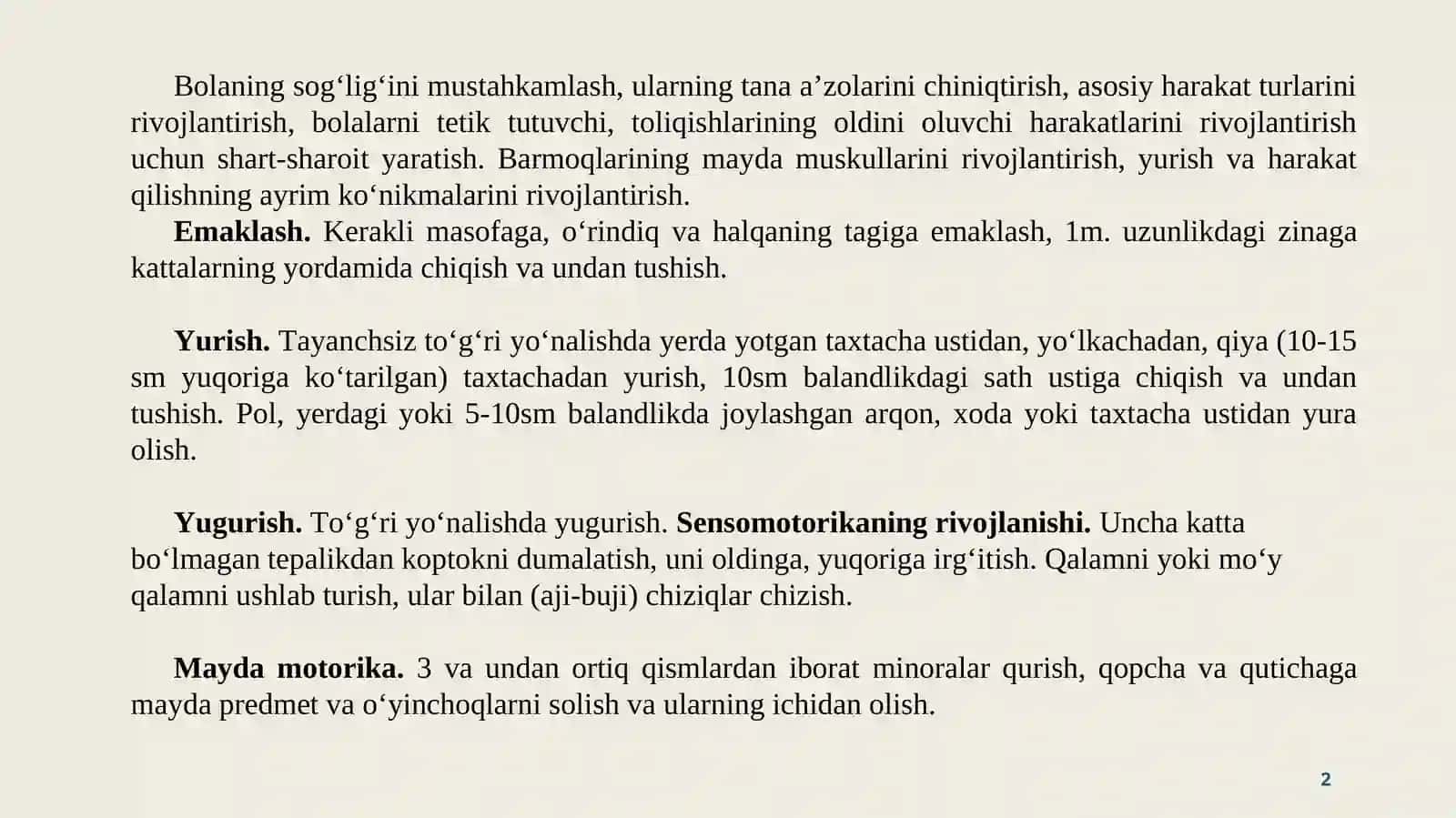 Maktabgacha yoshdagi bolalar uchun asos harakatlarning ahamiyati 2
