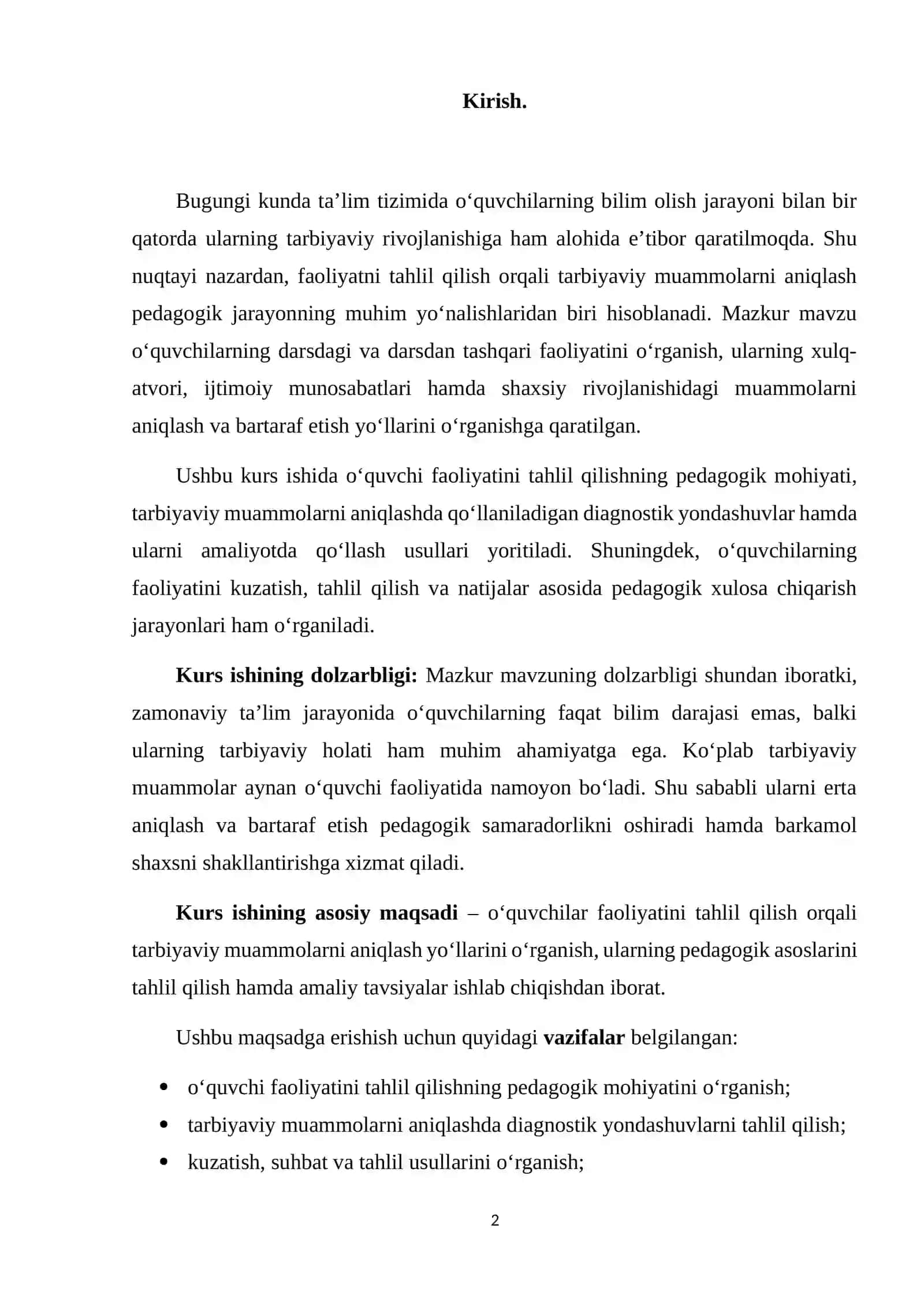 Faoliyatni tahlil qilish orqali tarbiyaviy muammolarni aniqlash yo'llari 2