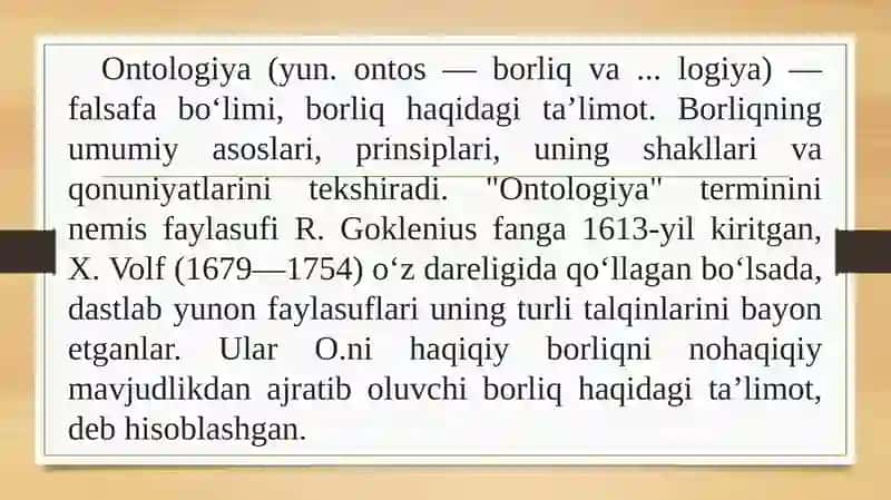 Noklassikontologiyani yo'nalishlari va mohiyati 2