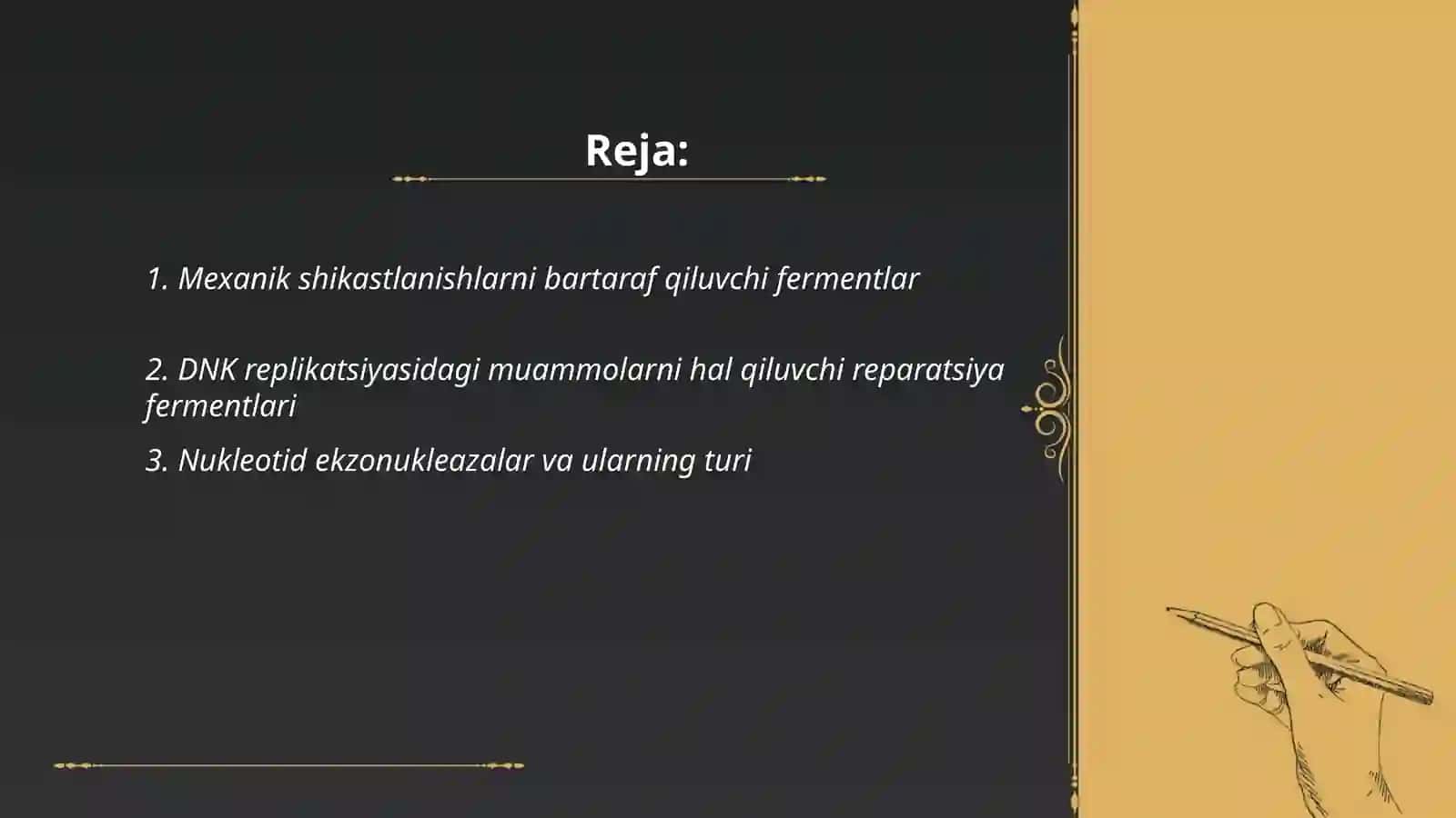 Reparatsiya fermentlari faoliyatining xilma-xilligi.Noallel genlarning oʻzaro taʼsiri.pleyotropiya 2
