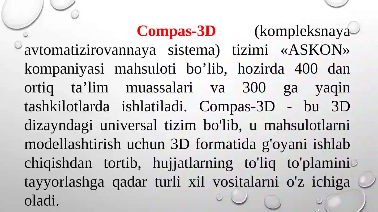Avtomatlashtirilgan loyihalash tizimlarining qurilish asoslari 2