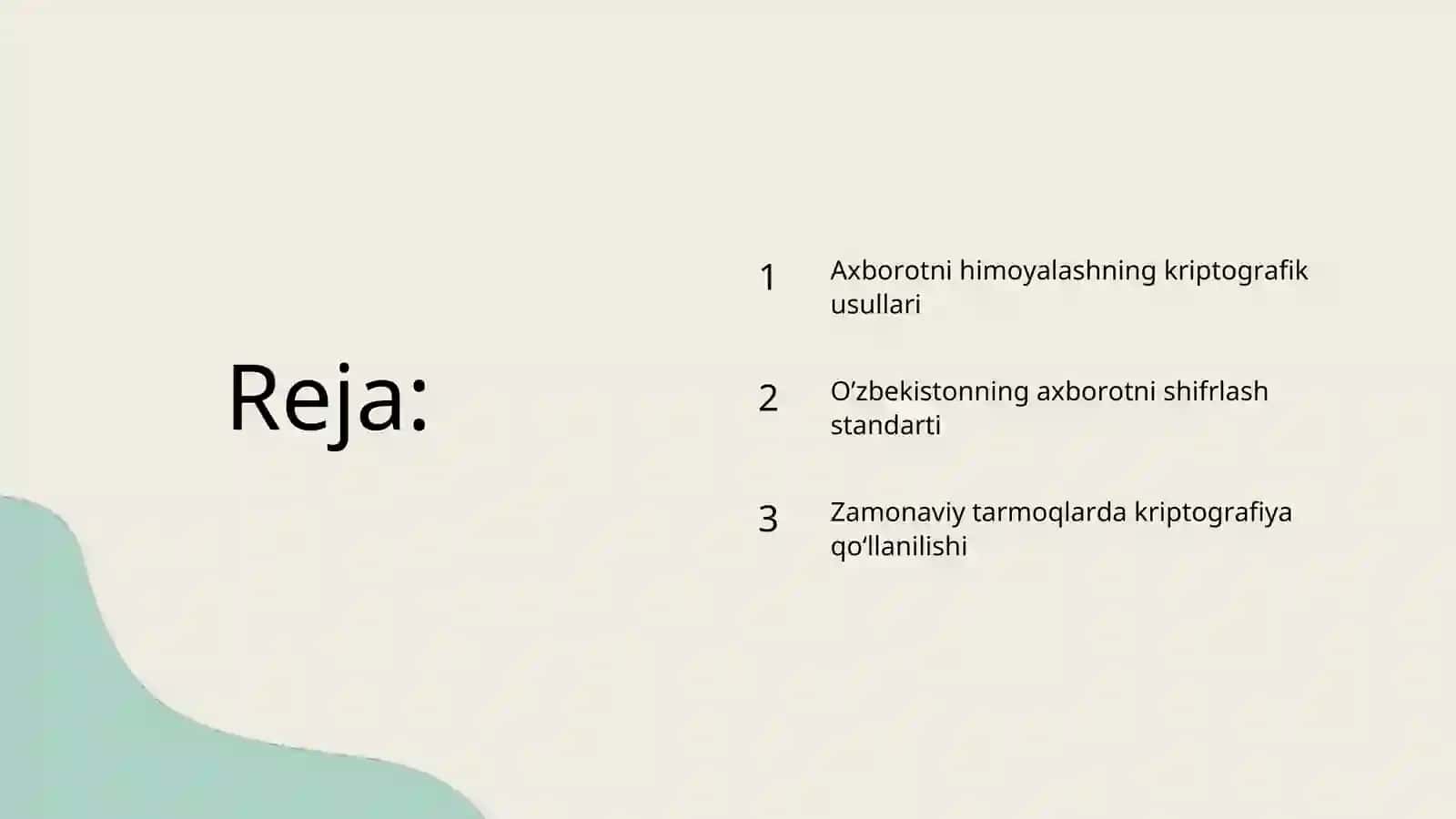 Axborotni himoyalashning kriptografik usullari 2