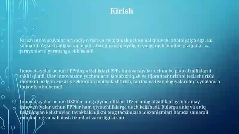 Innovatsion Iqtisodiyotni Rivojlantirishdaa Davlat Xususiy Sherikchiligi 2