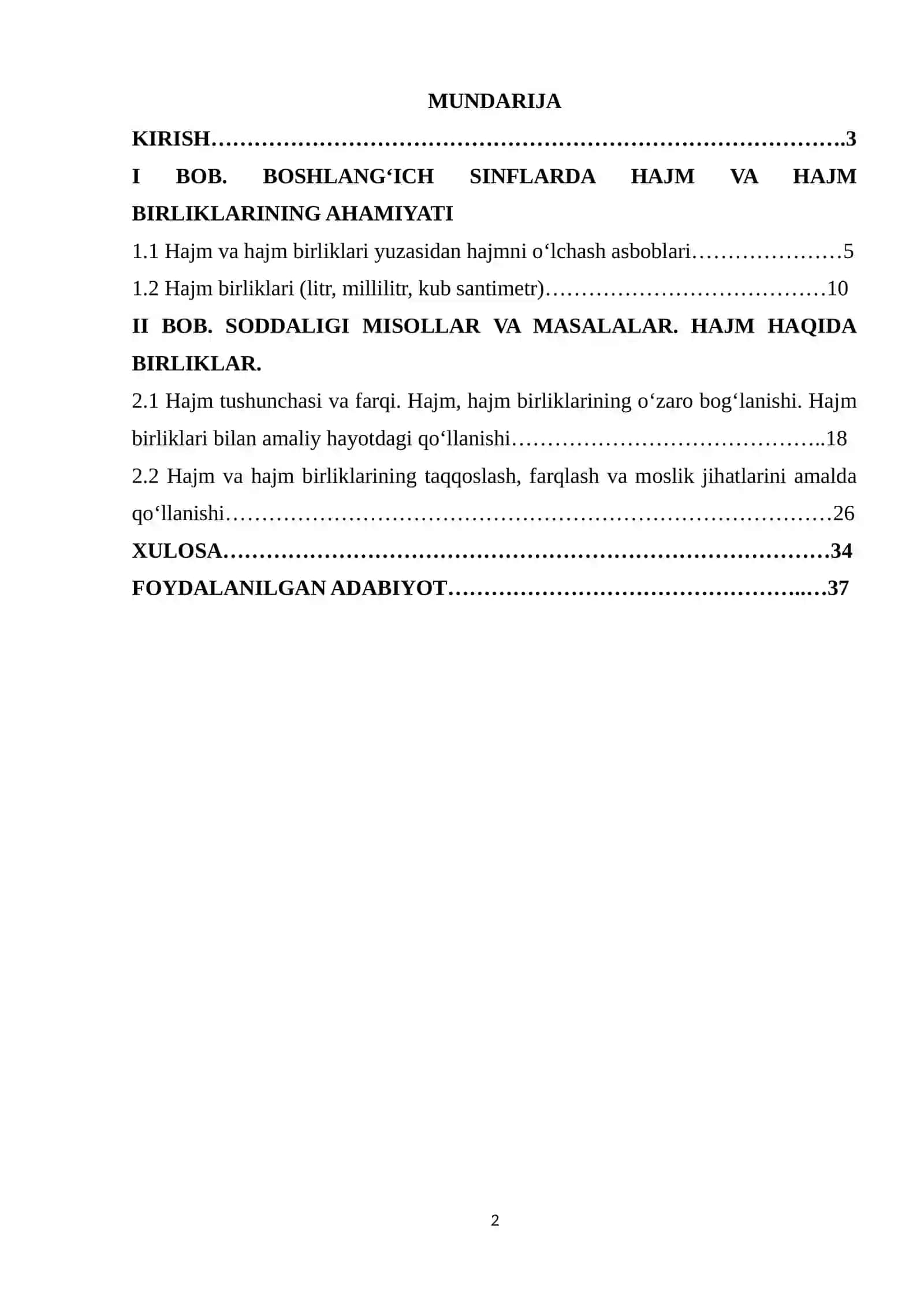 Matematikada o’qitish metodikasi 2