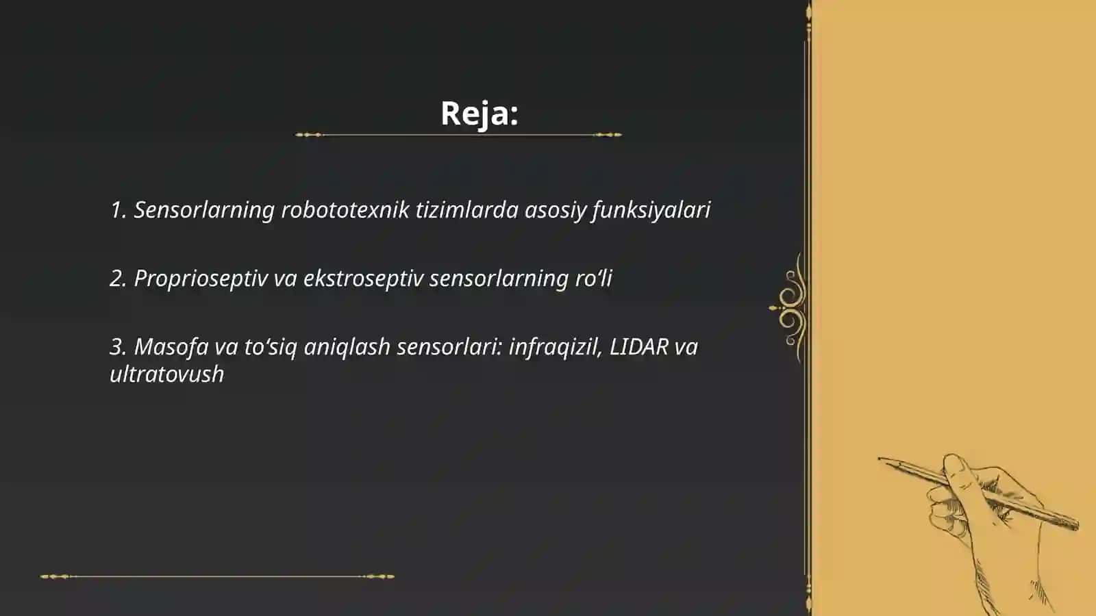 Sensorlarning robototexnik tizimlarda ro'li 2