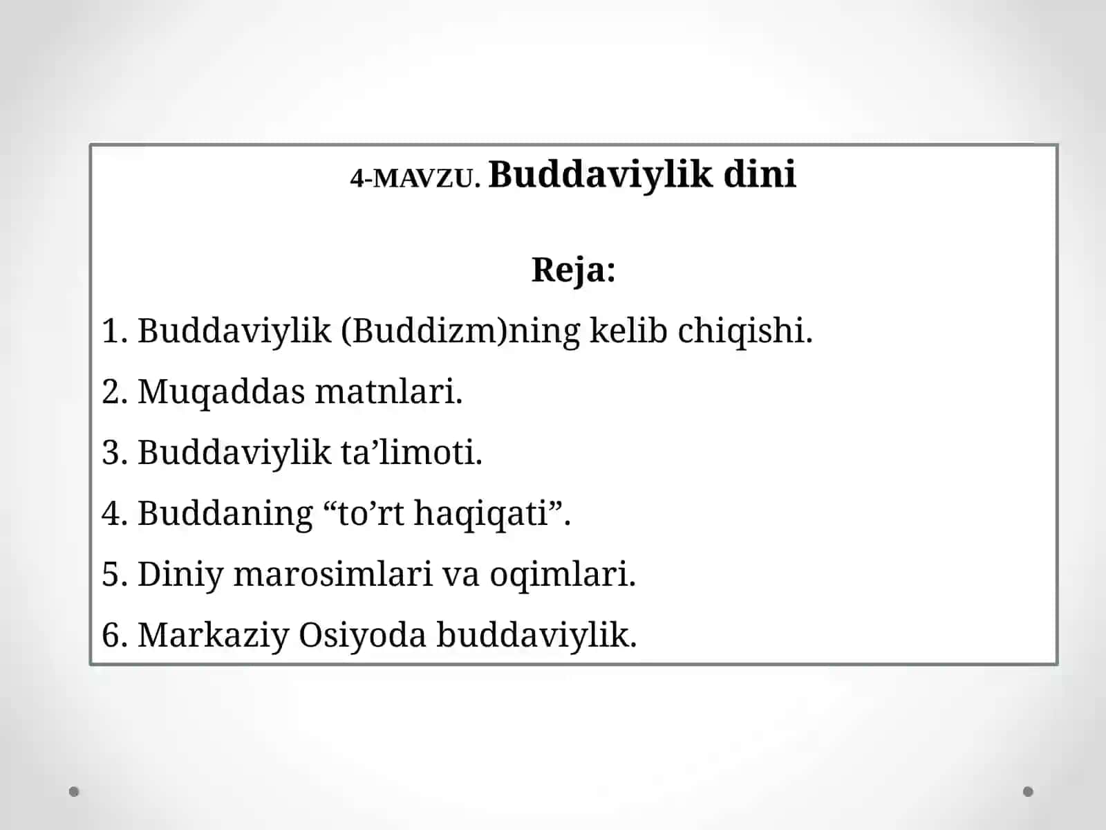 Buddaviylik Dini Rejasi 2