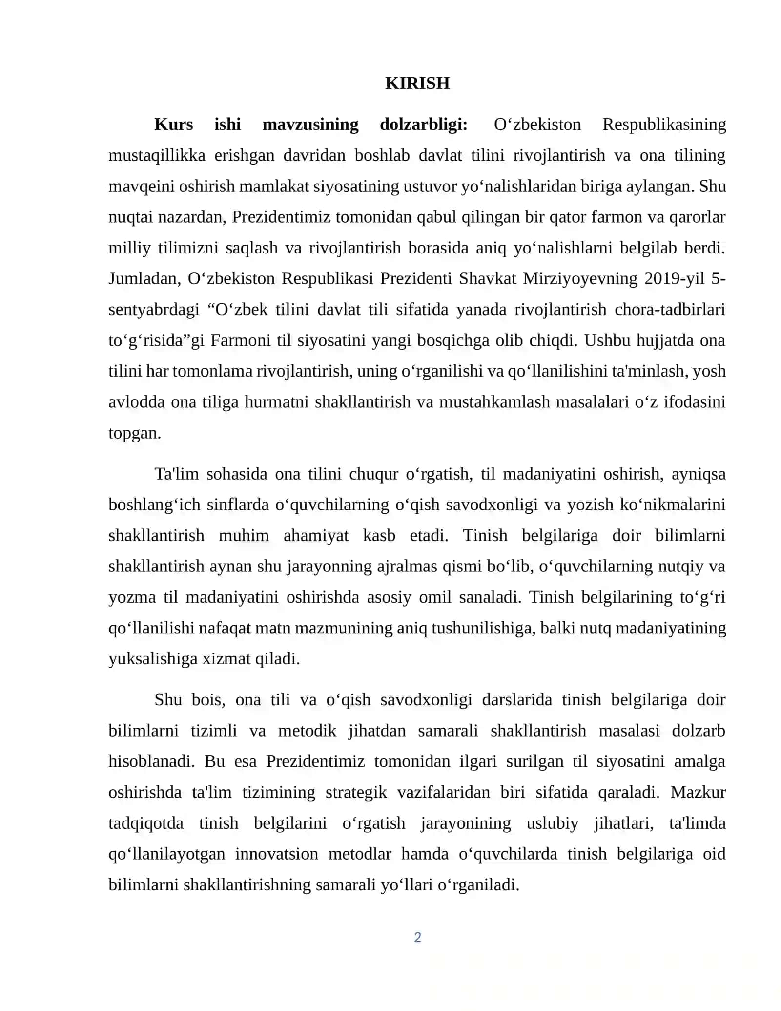 O’qish savodxonligi darslarida tinish belgilarga doir bilimlarni shakllantirish 2