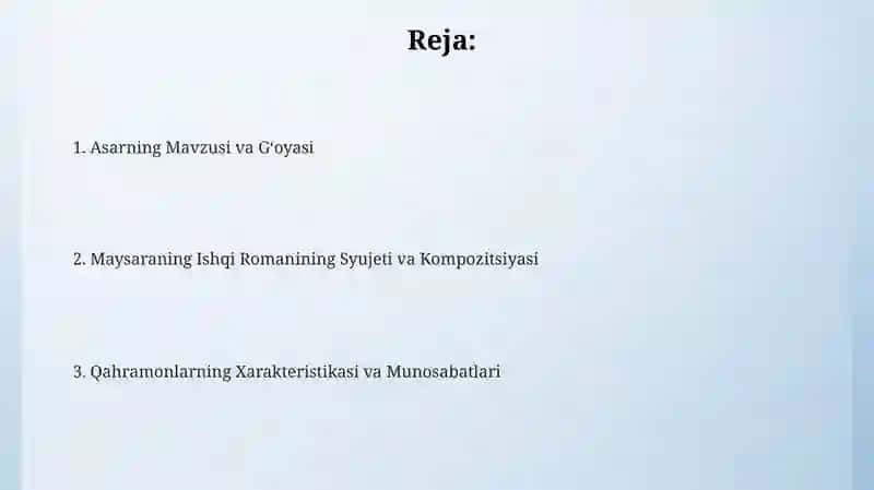Maysaraning ishi 2