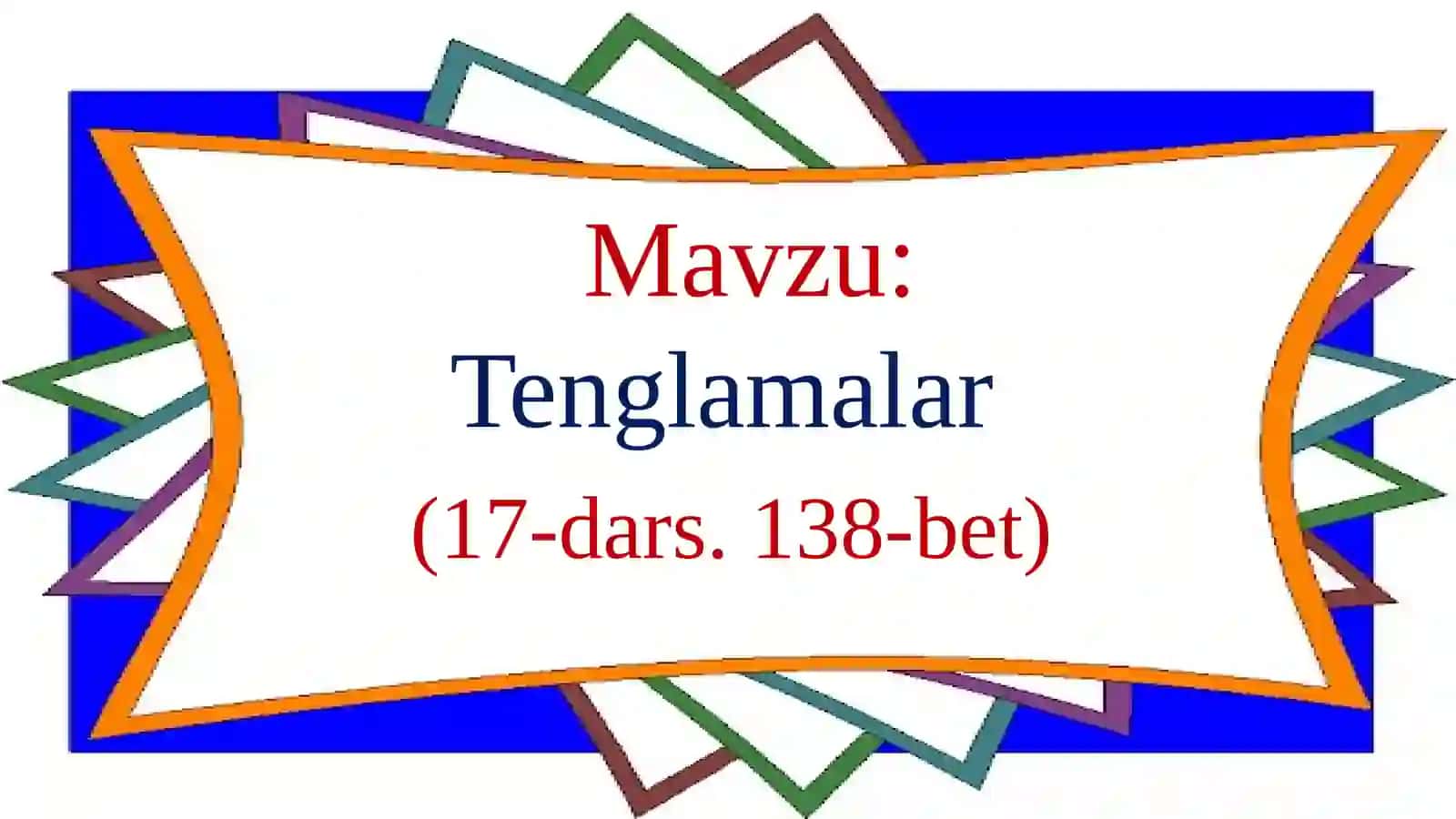 Matematika tenglamalar 2-sinf 2
