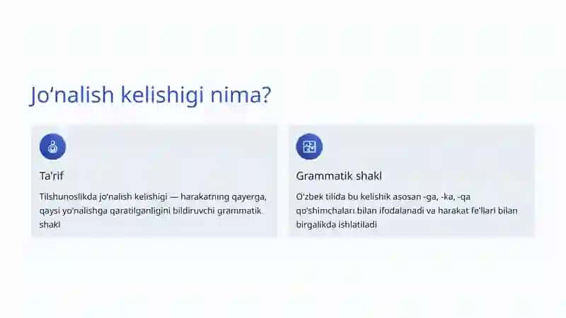 Joʻnalish kelishigi 2