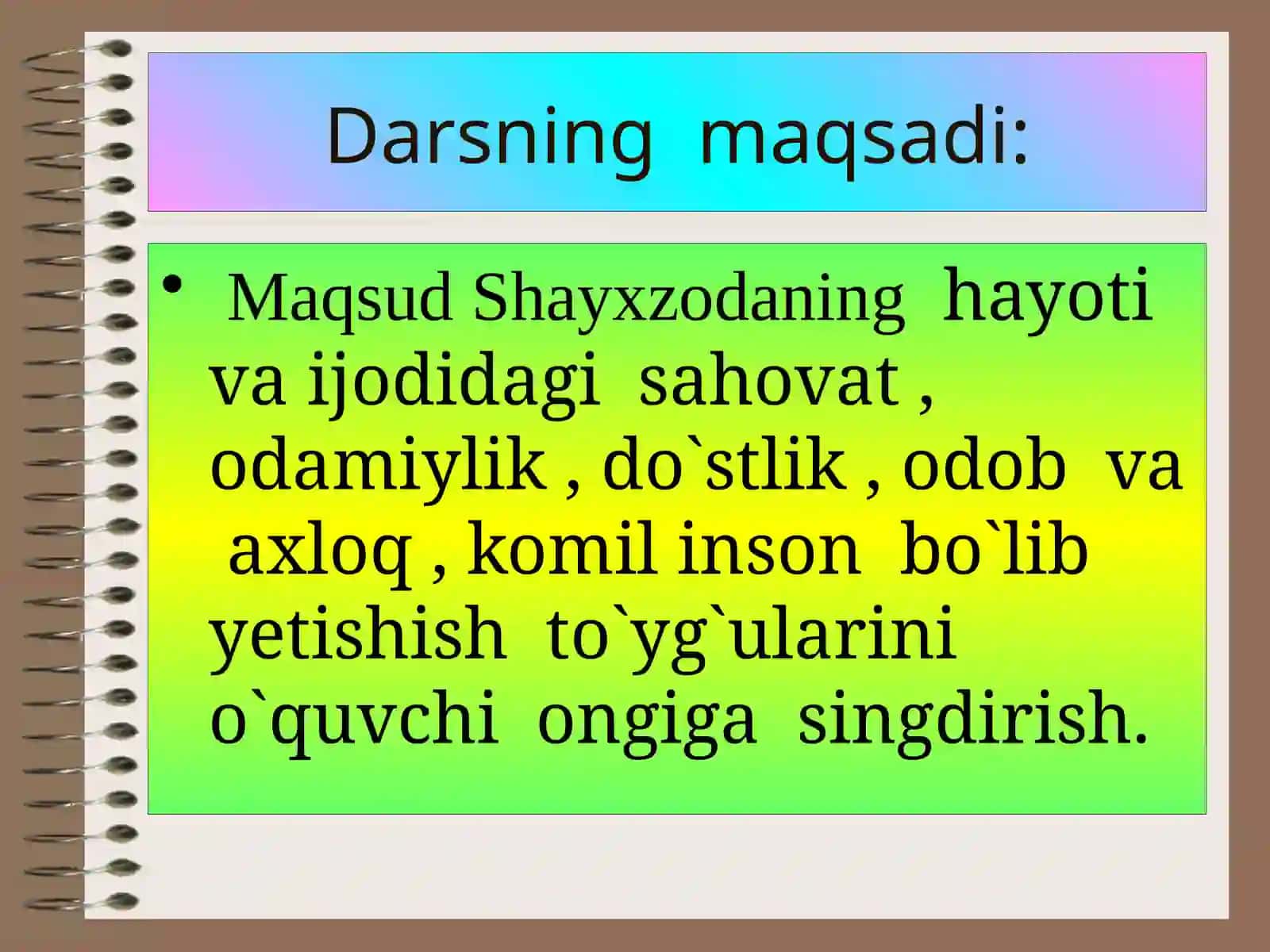 Maqsud Shayxzodaning “Mirzo Ulug’bek” dramasini mustahkamlash 2