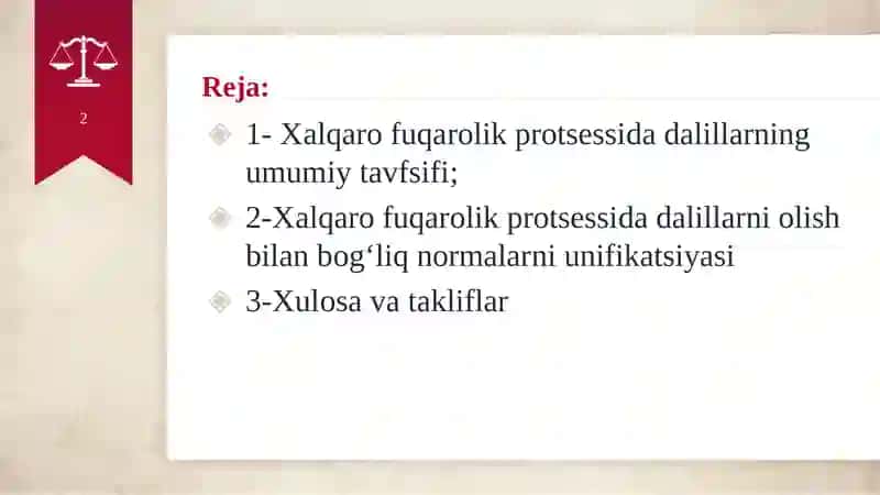 Xalqaro fuqarolik protsessida dalillarni taʼminlash 2