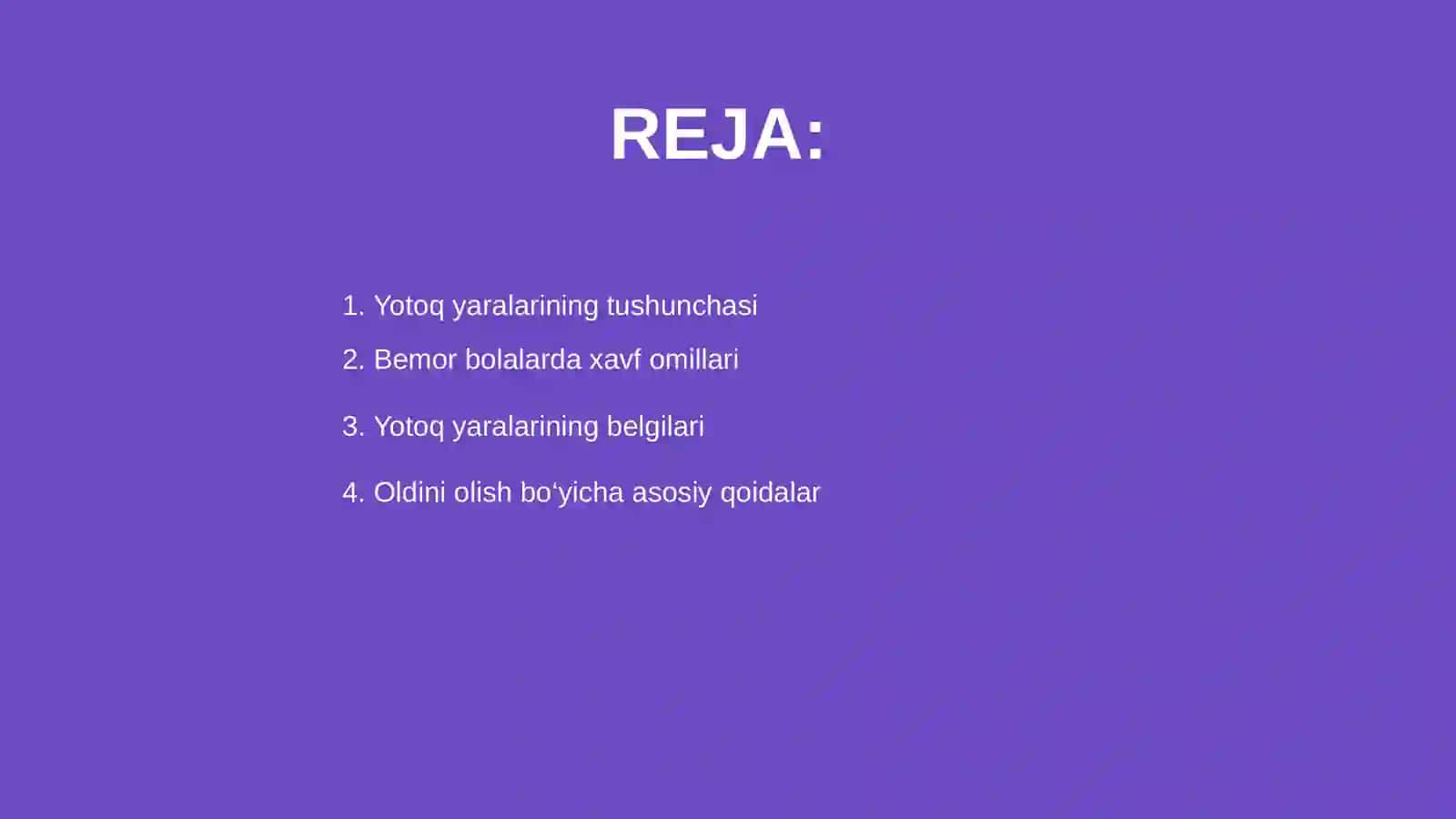 Yotoq yaralarni oldini olish 2