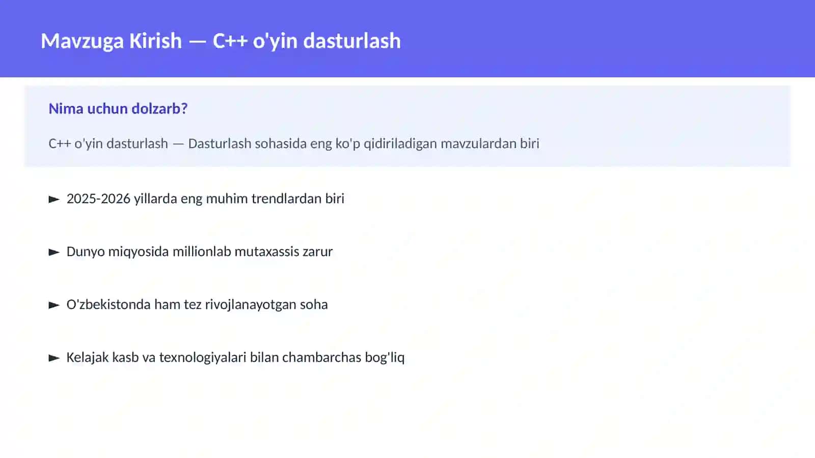 C++ VA TIZIM DASTURLASH 2