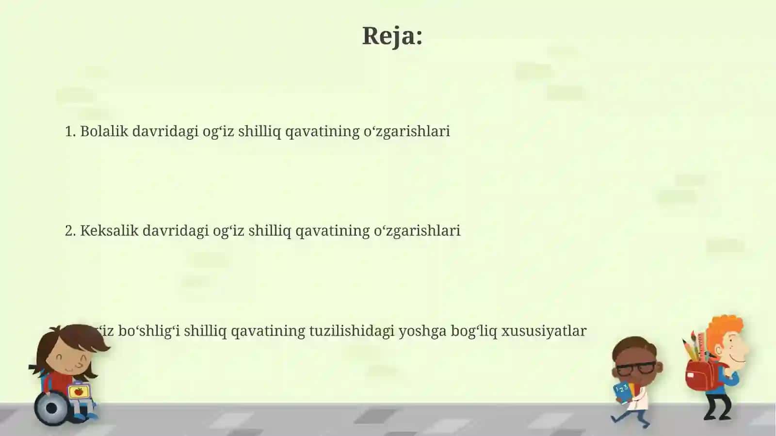 Og'iz bõshlig'i shilliq qavatini tuzulishining yoshga doir hususiyatlari 2