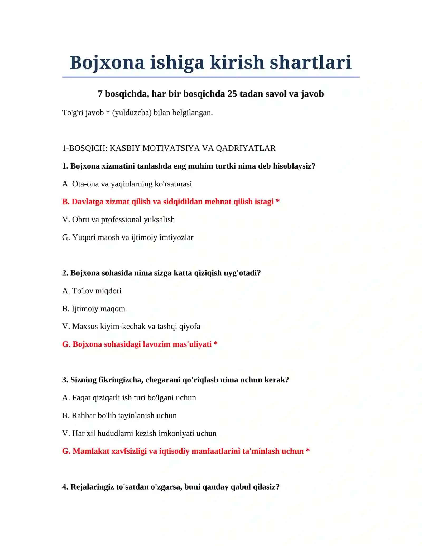 Bojxona ishiga kirish shartlari 2