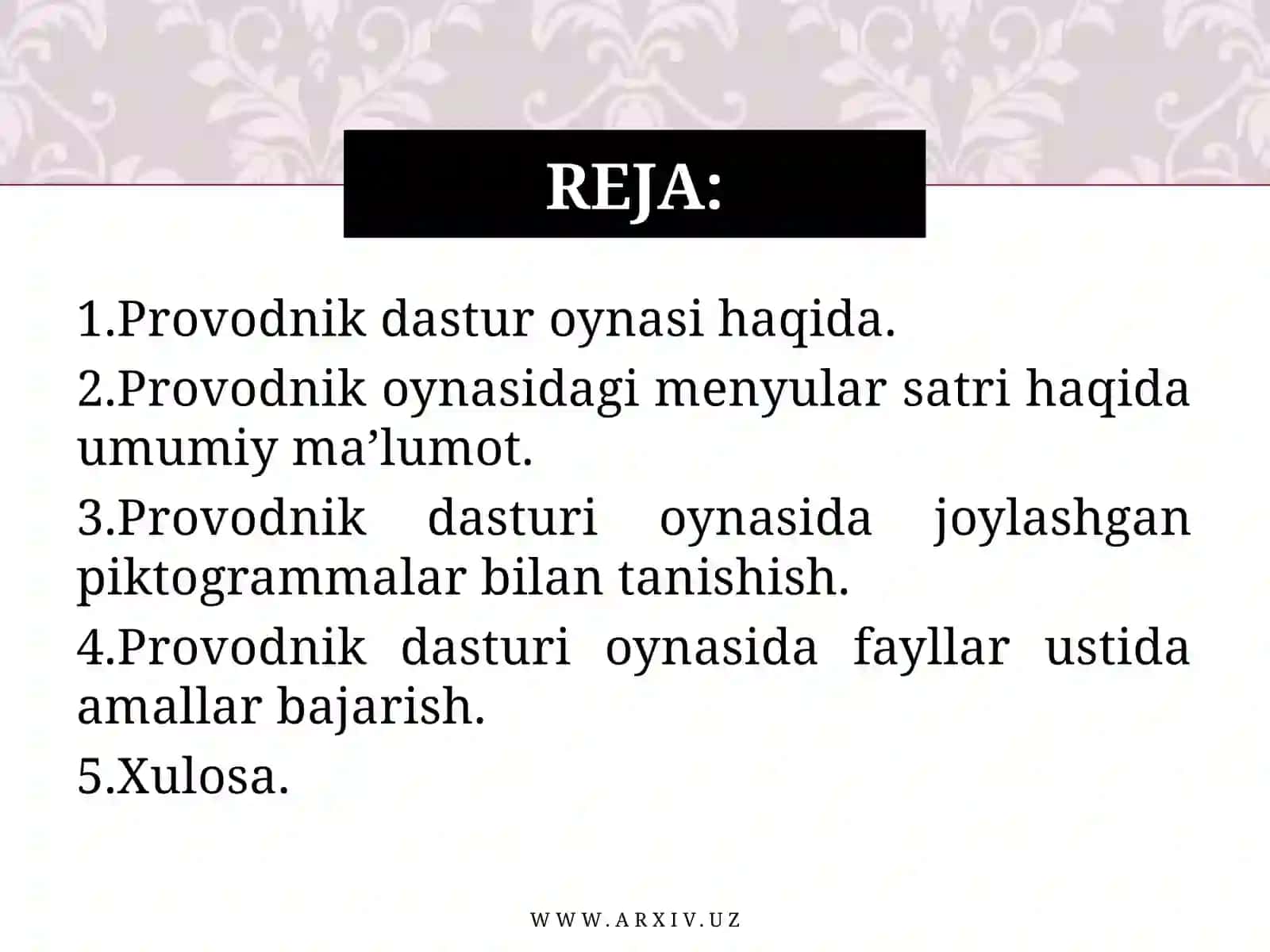 Provodnik Yordamida Ishlash 2