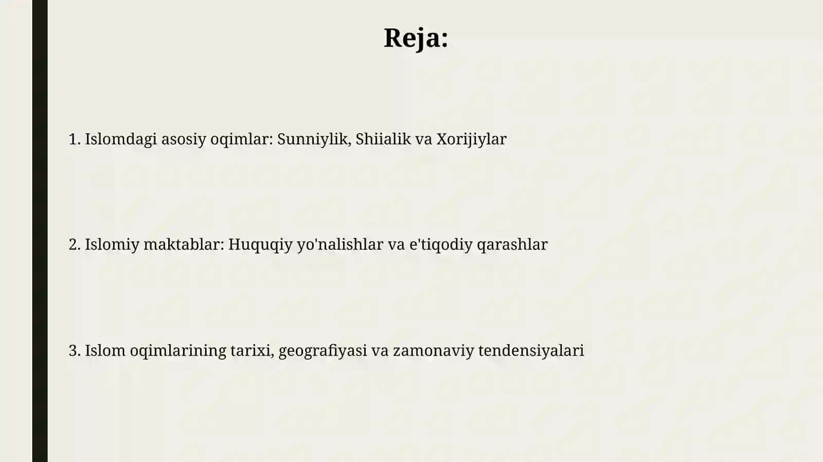 Islomdagi yoʻnalishlar va mazhablar 2