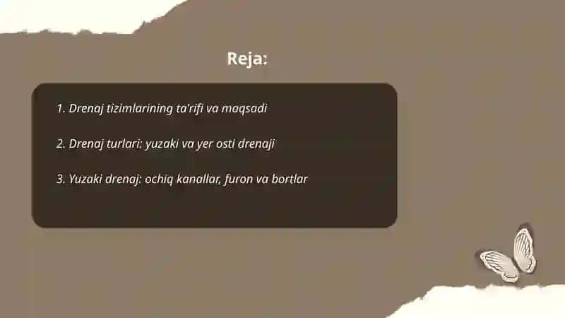 Drenaj tizimlari va ulardan foydalanish 2
