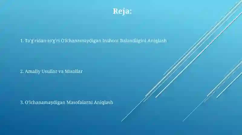 O'lchanamaydigan masofalarni aniqlash 2