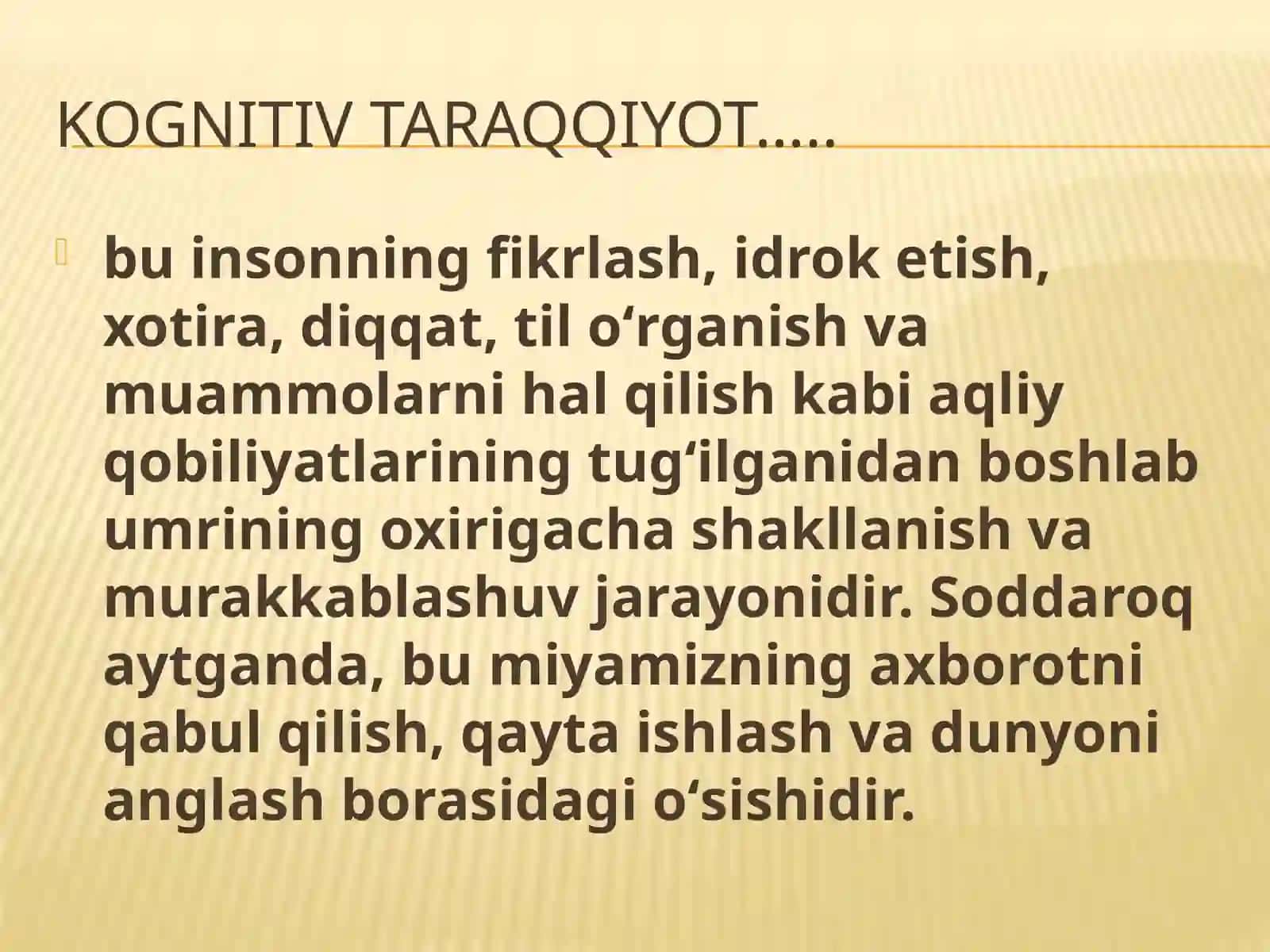 Kognitiv taraqqiyot 2