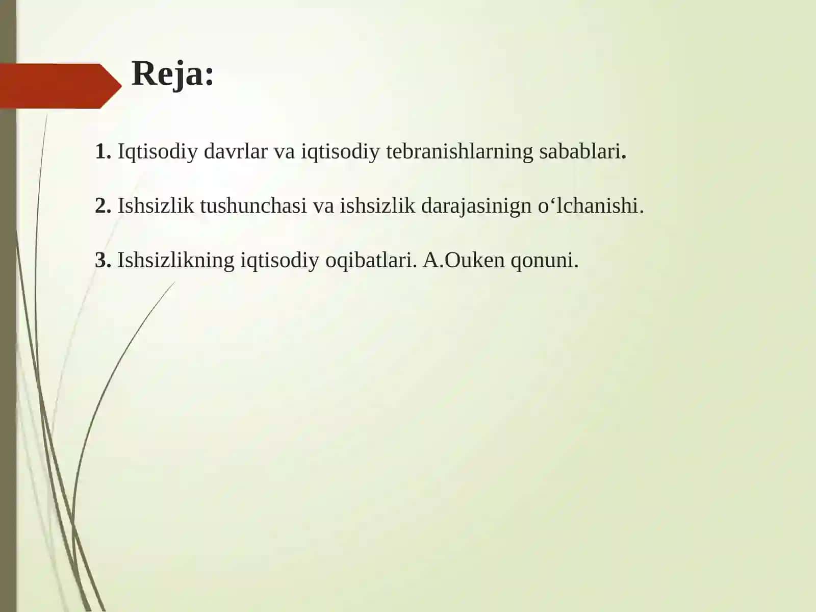 BOZOR IQTISODIYOTINING DAVRIY RIVOJLANISHI. ISHSIZLIK 2