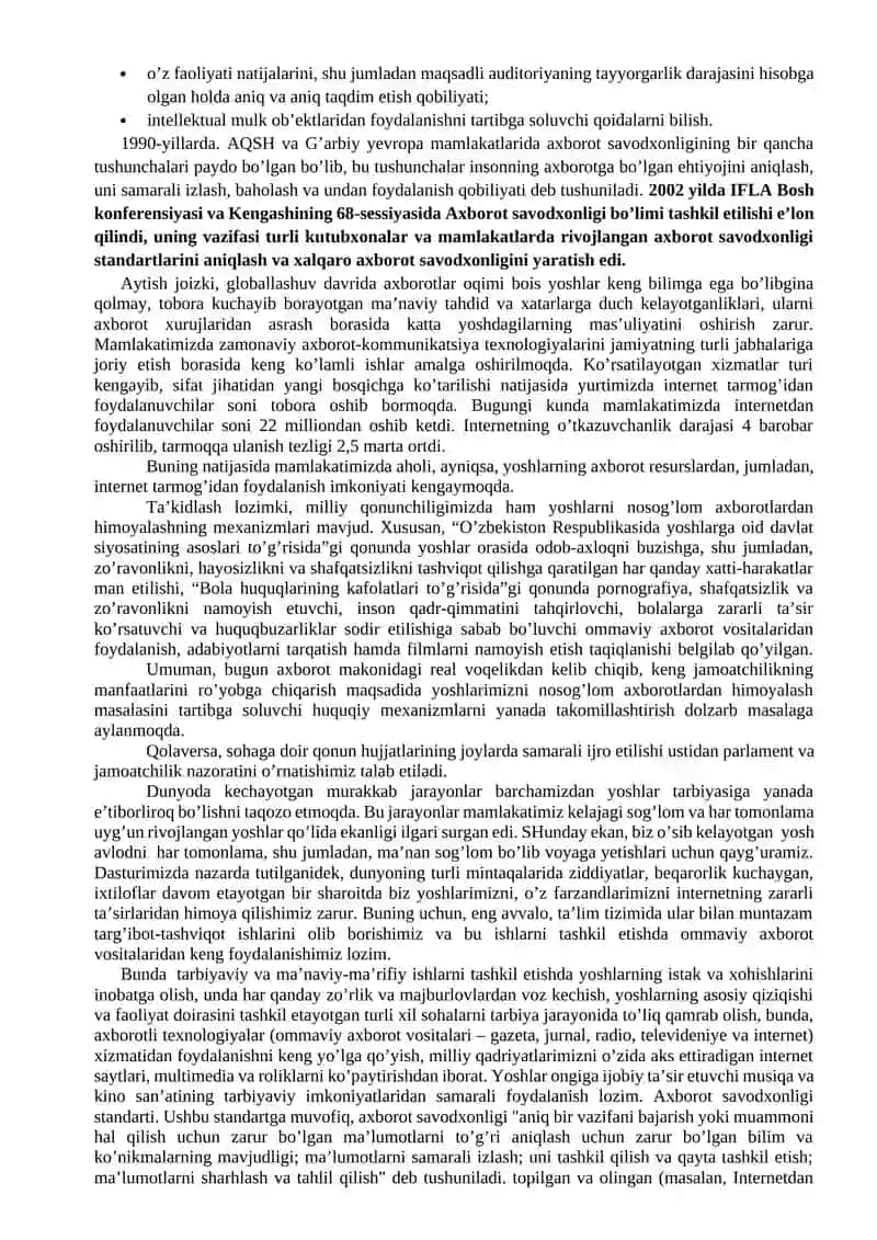 SHAXSGA YO`NALTIRILGAN AXBOROT: PSIXOLOGIK, DINIY VA MADANIY TAHDIDLAR 2