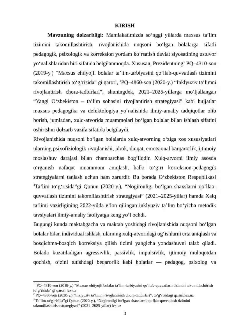 Rivojlanishida nuqsoni bo‘lgan bolalar xulq-atvor xususiyatlari va ularni korreksiyalashning psixologik asoslari 2