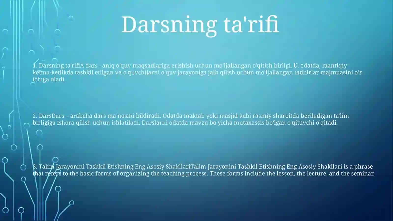 Dars -Talim Jarayonini Tashkil Etishning Eng Asosiy Shakllari 2