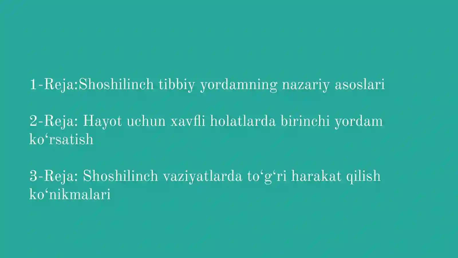 Shoshilinch tibbiy yordamS 2