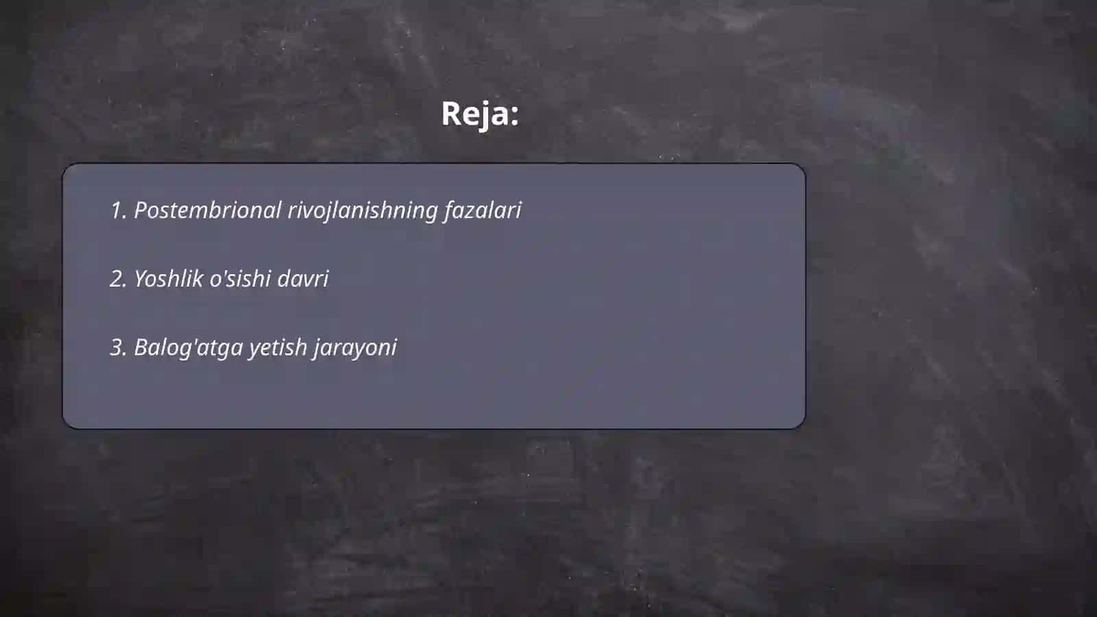 Postembrional rivojlanishning umumiy qonuniyatlari 2