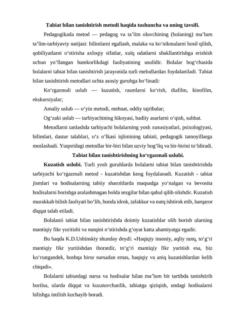 TAYYORLOV GURUHIDA TABIATGA OID O'YINLAR 2