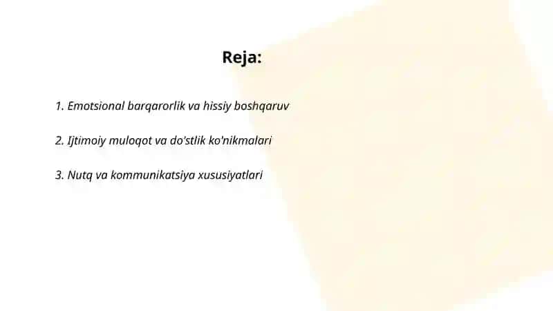 Rivojlanishda nuqsoni bo'lgan bolalar shaxs xususiyatlari 2