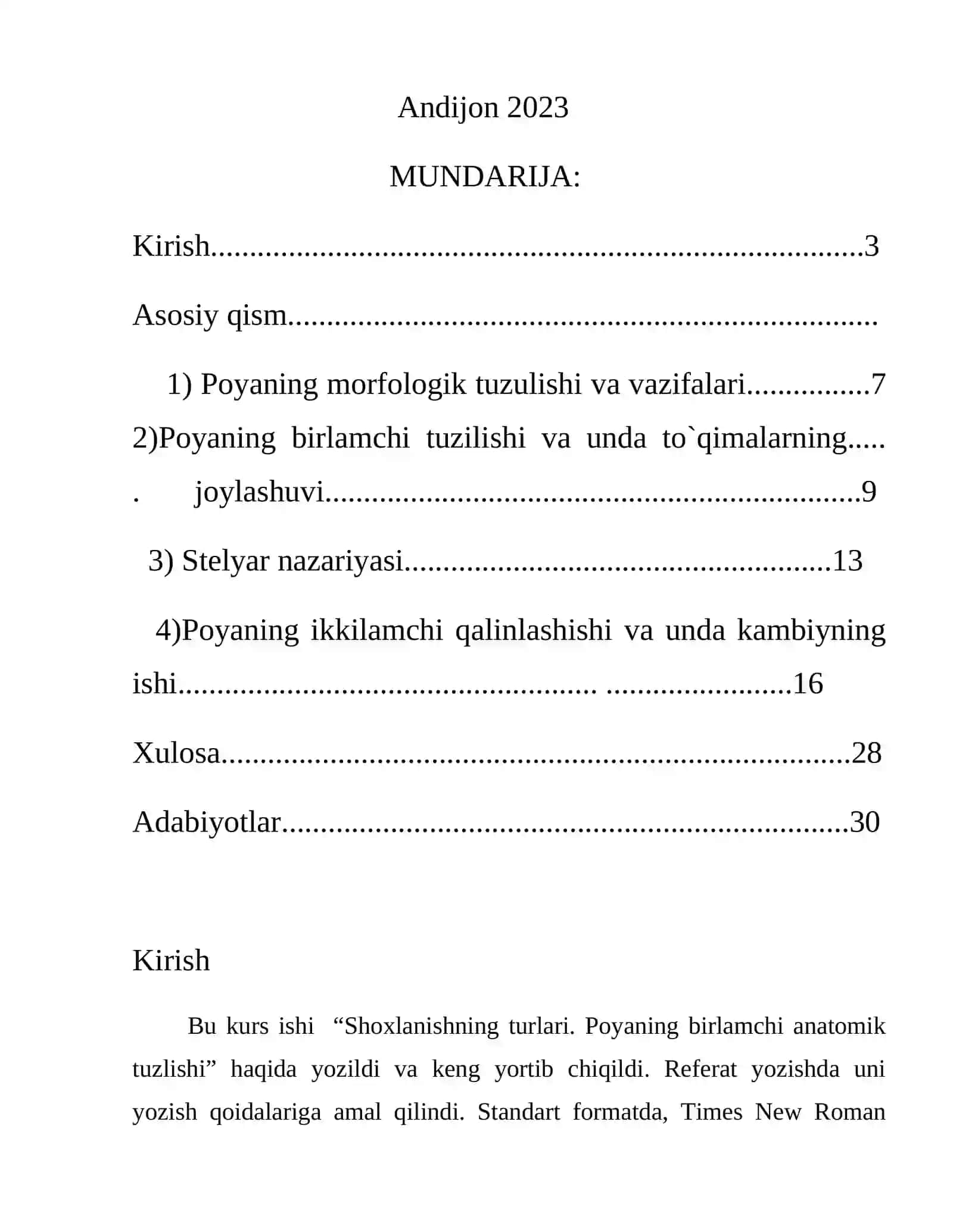 Shoxlanishning turlari. Poyaning birlamchi anatomik tuzilishi 2