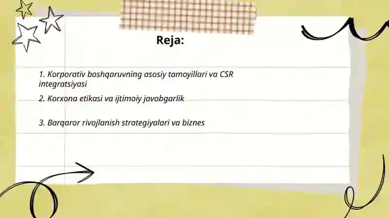Korporativ boshqaruvning asosiy tamoyillari va CSR integratsiyasi 2