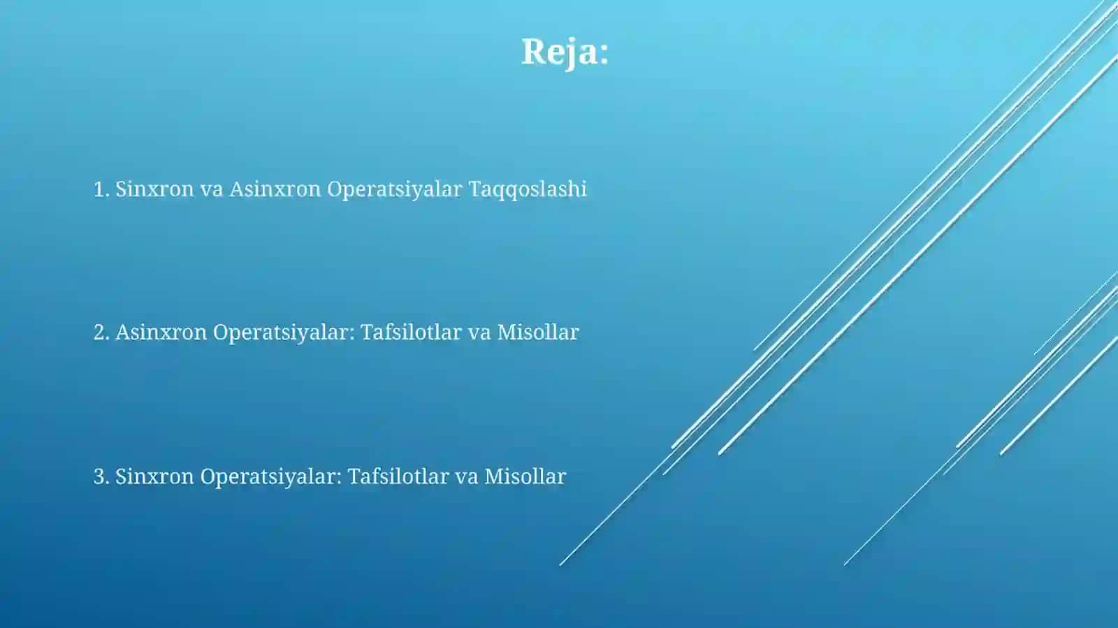 Sinxron va Asinxron Operatsiyalar 2